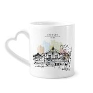 Dıythinker 340 ml Kalp Saplı A Little Hub İn Chengdu Of China Kahve Çömlekçilik Seramik Kupa