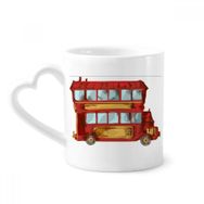 Dıythinker 340 ml Kalp Saplı Çizgi Film Doubledecker Britanya Ülke Kahve Kupaları Seramik Kupa