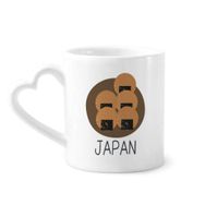 Dıythinker 340 ml Kalp Saplı Geleneksel Japon Yerel Atıştırmalık Kahve Çömlekçilik Seramik Kupa