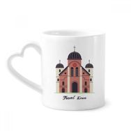 Dıythinker 340 ml Kalp Saplı Güney Kore'de Kilise Ziyareti Kahve Seramik Kupa