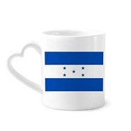 Dıythinker 340 ml Kalp Saplı Honduras Ulusal Bayrağı Kuzey Amerika Ülke Kahve Seramik Kupa