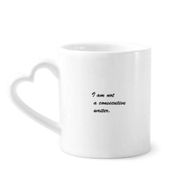 Dıythinker 340 ml Kalp Saplı I Am Not A Consecutive Writer Alıntılar Kahve Seramik Kupa