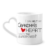 Dıythinker 340 ml Kalp Saplı I Can Melt My Grandma's Heart Nana Kahve Seramik Kupa