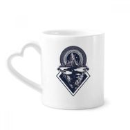 Dıythinker 340 ml Kalp Saplı Iceberg Yıldızlı Gökyüzü Akışı Sanat Desenli Kahve Seramik Kupa