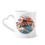 Dıythinker 340 ml Kalp Saplı Japon Geleneksel Edo Kültür Konut Kahve Seramik Kupa