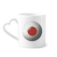 Dıythinker 340 ml Kalp Saplı Japonya Ulusal Bayrağı Futbol Futbol Kahve Seramik Kupa