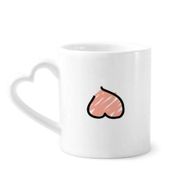 Dıythinker 340 ml Kalp Saplı Just Peach Komik Çizim Pembe Kahve Seramik Kupa