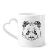 Dıythinker 340 ml Kalp Saplı Kabarık Dev Panda Hayvan Portre Kahve Seramik Kupa