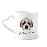 Dıythinker 340 ml Kalp Saplı Kahverengi Sevimli St.Bernard Köpek Evcil Hayvan Kahve Seramik Kupa