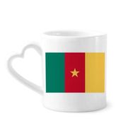 Dıythinker 340 ml Kalp Saplı Kamerun Ulusal Bayrağı Afrika Ülke Kahve Seramik Kupa