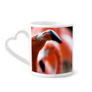 Dıythinker 340 ml Kalp Saplı Karasal Organizma Flamingo Vahşi Hayvan Kahve Seramik Kupa