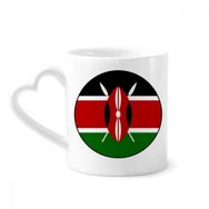 Dıythinker 340 ml Kalp Saplı Kenya Afrika Ulusal Amblemi Kahve Seramik Kupa
