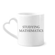 Dıythinker 340 ml Kalp Saplı Kısa Cümle Çalışan Matematik Kahve Çömlekçilik Seramik Kupa