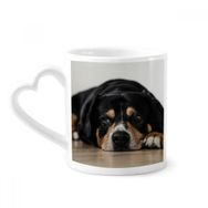 Dıythinker 340 ml Kalp Saplı Köpek Evcil Hayvan Fotoğrafı Zemin Resmi Kahve Seramik Kupa