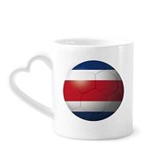 Dıythinker 340 ml Kalp Saplı Kosta Rika Ulusal Bayrağı Futbol Futbol Kahve Seramik Kupa