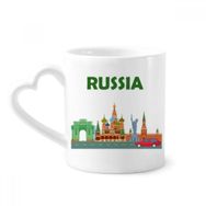 Dıythinker 340 ml Kalp Saplı Kremlin Heykel Rusya Grafiti Kahve Seramik Kupa