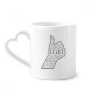 Dıythinker 340 ml Kalp Saplı Lgbt Gökkuşağı Bayrağı Harika Kahve Seramik Kupa