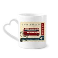 Dıythinker 340 ml Kalp Saplı London Doubledecker Damga İngiltere İngiltere İngiltere Kahve Seramik Kupa