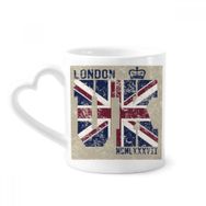 Dıythinker 340 ml Kalp Saplı London King İngiltere İngiltere İngiltere İngiltere Bayrağı Kahve Seramik Kupa