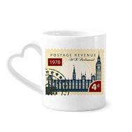Dıythinker 340 ml Kalp Saplı Londra Parlamento Damga İngiltere İngiltere İngiltere Kahve Seramik Kupa