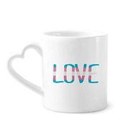 Dıythinker 340 ml Kalp Saplı Love Transgender Lgbt Destekli Kahve Seramik Kupa