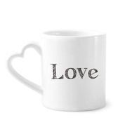 Dıythinker 340 ml Kalp Saplı Love Word İlham verici Alıntı Sevgililer Günü Kahve Seramik Kupa