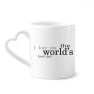 Dıythinker 340 ml Kalp Saplı Love World's Best Dad Festival Alıntı Kahve Seramik Kupa
