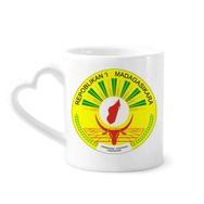 Dıythinker 340 ml Kalp Saplı Madagaskar Afrika Ulusal Amblemi Kahve Seramik Kupa