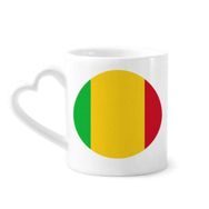 Dıythinker 340 ml Kalp Saplı Mali Afrika Ulusal Amblemi Kahve Seramik Kupa