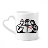 Dıythinker 340 ml Kalp Saplı Mao Zedong Anthology Çin Asker Kahve Çömlekçilik Seramik Kupa
