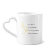 Dıythinker 340 ml Kalp Saplı Meditasyon Brings Wise Buddha Alıntı Kahve Seramik Kupa