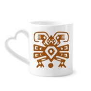 Dıythinker 340 ml Kalp Saplı Meksika Totems Meksika Antik Medeniyetçi Kahve Seramik Kupa