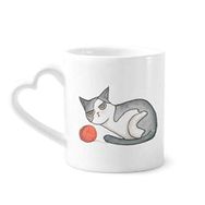 Dıythinker 340 ml Kalp Saplı Miaoji Boyama Suluboya Kukla Kedi Kahve Seramik Kupa
