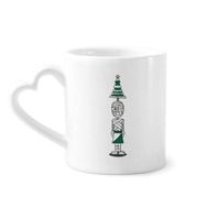Dıythinker 340 ml Kalp Saplı Mısır Mumya Horus Noel Ağacı 01 Kahve Seramik Kupa
