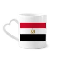 Dıythinker 340 ml Kalp Saplı Mısır Ulusal Bayrağı Afrika Ülke Kahve Seramik Kupa