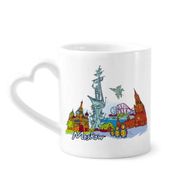 Dıythinker 340 ml Kalp Saplı Moskova Simgesi Saint Basil's Cathedral Kahve Seramik Kupa