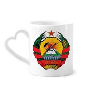 Dıythinker 340 ml Kalp Saplı Mozambik Afrika Ulusal Amblemi Kahve Seramik Kupa
