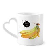 Dıythinker 340 ml Kalp Saplı Muz Suluboya Meyve Lezzetli Sağlık Kahve Seramik Kupa