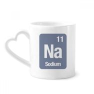 Dıythinker 340 ml Kalp Saplı Na Sodyum Kimyasal Element Bilim Kahve Seramik Kupa