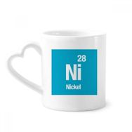 Dıythinker 340 ml Kalp Saplı Ni Nikel Kimyasal Element Bilim Kahve Seramik Kupa