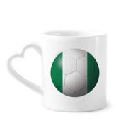 Dıythinker 340 ml Kalp Saplı Nijerya Ulusal Bayrağı Futbol Futbol Kahve Seramik Kupa