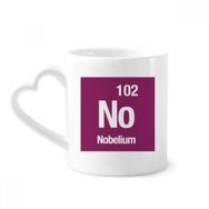 Dıythinker 340 ml Kalp Saplı NO Nobelium Chemical Element Chem Kahve Seramik Kupa