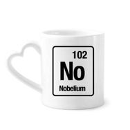 Dıythinker 340 ml Kalp Saplı Nobelium Kimyasal Element Kimya Kahve Çömlekçilik Seramik Kupa