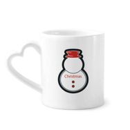 Dıythinker 340 ml Kalp Saplı Noel Kardan Adam Noel İkon Kahve Seramik Kupa