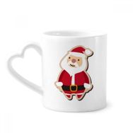 Dıythinker 340 ml Kalp Saplı Noel Noel Baba Çizgi Film Festival Kahve Seramik Kupa