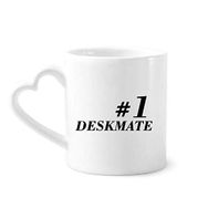 Dıythinker 340 ml Kalp Saplı Number.1 Deskmate Mezuniyet Sezonu Kahve Seramik Kupa
