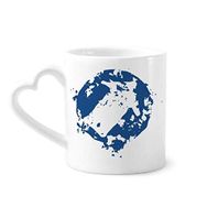 Dıythinker 340 ml Kalp Saplı Ok Basit Tasarım Yuvarlak İllüstrasyon Desenli Kahve Seramik Kupa