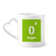 Dıythinker 340 ml Kalp Saplı Oksijen Kimyasal Element Bilim Kahve Seramik Kupa