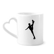 Dıythinker 340 ml Kalp Saplı Oyuncu Spor Fiziksel Eğitim Paten Kahve Kupaları Seramik Kupa