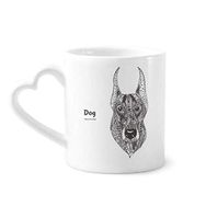 Dıythinker 340 ml Kalp Saplı Paint Dog Fierce Friend Company Kahve Kupaları Seramik Kupa Seramik Kupa